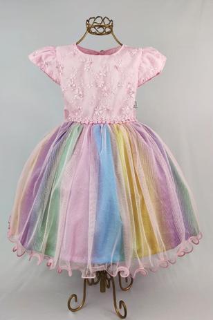 vestido de festa infantil unicórnio