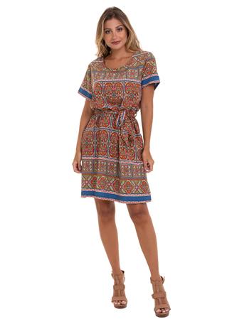 vestido em crepe estampado