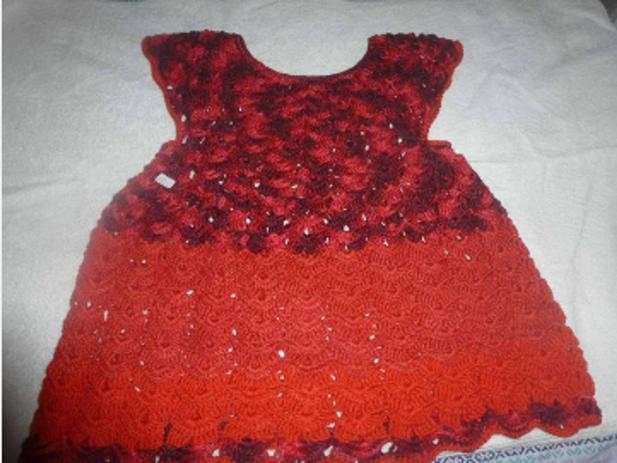 vestido croche vermelho
