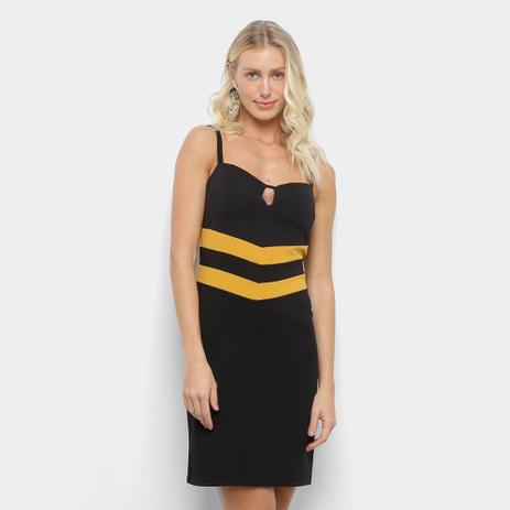 vestido bicolor tubinho
