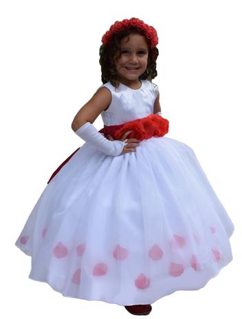 vestido de florista com petalas