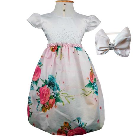 Vestido de Festa Floral Rosa de Luxo com Tiara - Fantasias carol ab é ruim? Vestido de Festa Floral Rosa de Luxo com Tiara - Fantasias carol ab é boa?
