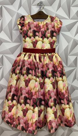 vestido infantil estampado de festa