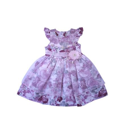 vestido florido infantil festa