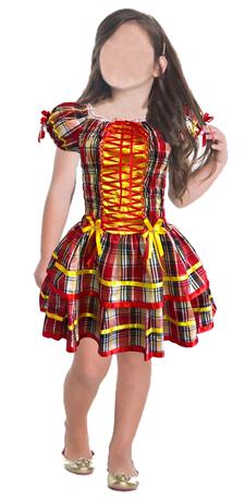 Vestido de Festa Junina Caipira Infantil Quadrilha - Moda junina Menor preço em Vestido de Festa Junina Caipira Infantil Quadrilha - Moda junina