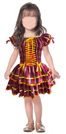 Vestido de Festa Junina Caipira Infantil Vermelho - Moda junina Menor preço em Vestido de Festa Junina Caipira Infantil Vermelho - Moda junina