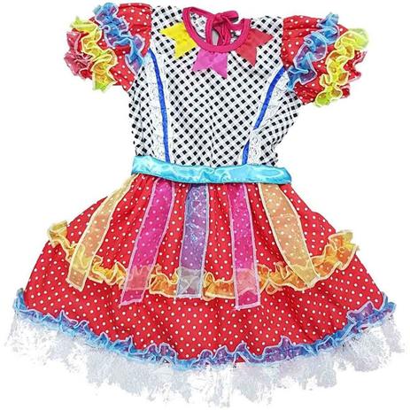 vestido de festa junina infantil luxo