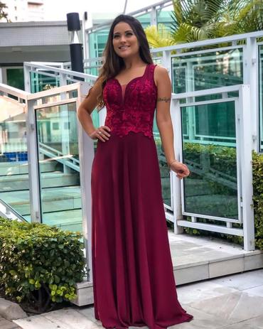 vestido marsala bordado