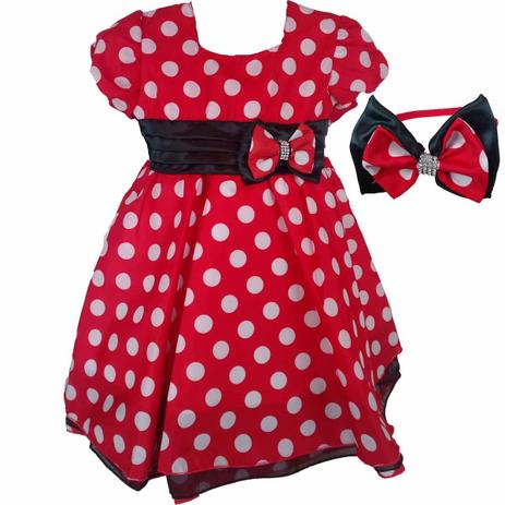Vestido de Festa Minnie Vermelha Luxo Com Tiara - Fantasias carol gi é boa?