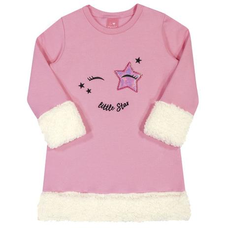 Vestido de Moletom Infantil - Dream Rosa - Kamylus Menor preço em Vestido de Moletom Infantil - Dream Rosa - Kamylus