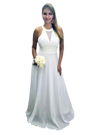Vestido de Noiva Simples - Casamento Praia Campo Civil - Grife Velasco