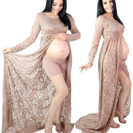 roupa de renda para ensaio gestante