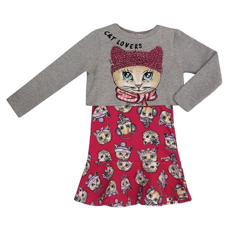 Vestido e Casaco Infantil Momi Gatinha Menor preço em Vestido e Casaco Infantil Momi Gatinha