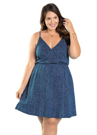 Vestido Feminino Acinturado Alças Transpassado Plus Size Poá - Marguerite - Vestido  Plus Size Feminino - Magazine Luiza