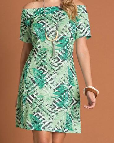 Vestido Feminino Ciganinha Estampa Folhas Ref. D18l! - Nacional Menor preço em Vestido Feminino Ciganinha Estampa Folhas Ref. D18l! - Nacional