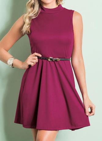 Vestido Feminino Com Cinto E Detalhe Nas Costas Ref. P18a! - Nacional é boa?