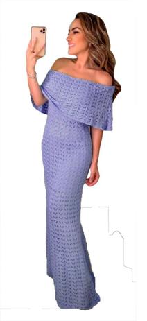 Vestido Feminino Longo Ciganinha Tricot Forro Elegante Verão - Euc Store