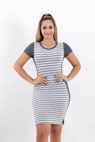 Vestido Feminino Tubinho Listrado Canelado Anemone Menor preço em Vestido Feminino Tubinho Listrado Canelado Anemone