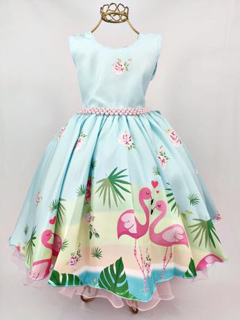 vestido tema flamingo