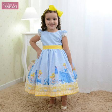 vestido festa infantil azul claro
