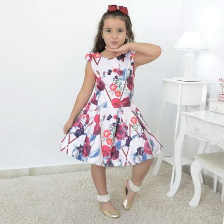 vestido floral de festa infantil