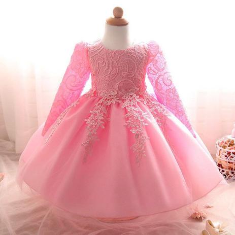 vestidos de festa infantil manga longa