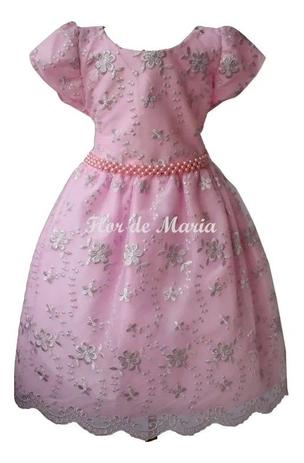 vestido infantil rosa bebê