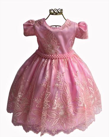 vestido rosa criança