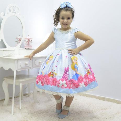 Vestido Festa Infantil Tema Alice No Pais Das Maravilhas Luxuoso Moderna Meninas Vestido Infantil Magazine Luiza