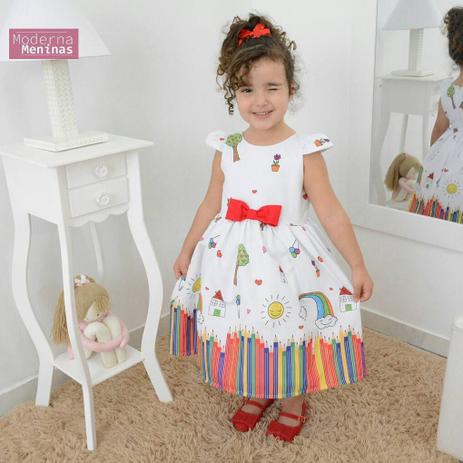 Vestido festa infantil tema aquarela - Moderna Meninas - Vestido Infantil -  Magazine Luiza