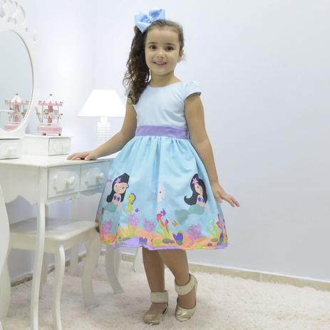 roupa festa sereia infantil