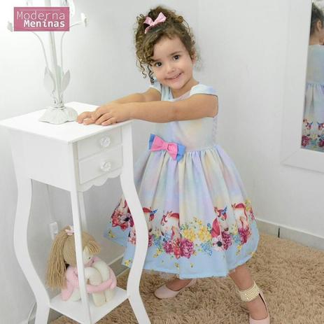 vestido infantil de festa unicornio