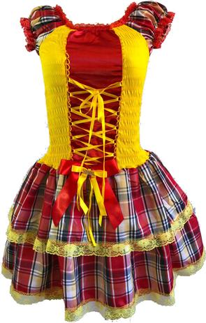 Menor preço em Vestido Festa Junina Moderno Adulto Amarelo - Moda junina