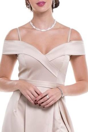 vestido ombro a ombro transpassado