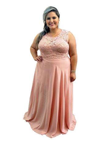 vestido de festa plus size rose