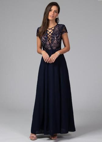 Vestido Festa Renda Marinho - Quintess - Vestido Feminino - Magazine Luiza