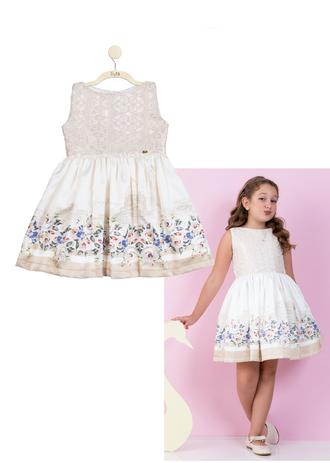 vestido floral com renda