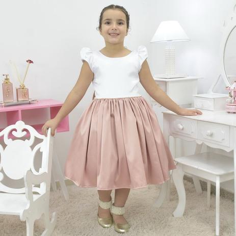 vestido de festa infantil rosa seco