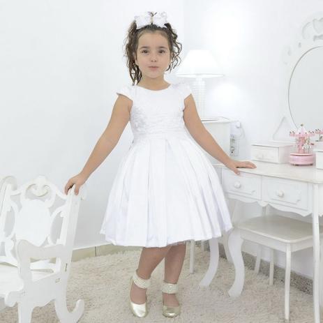 vestido branco curto infantil