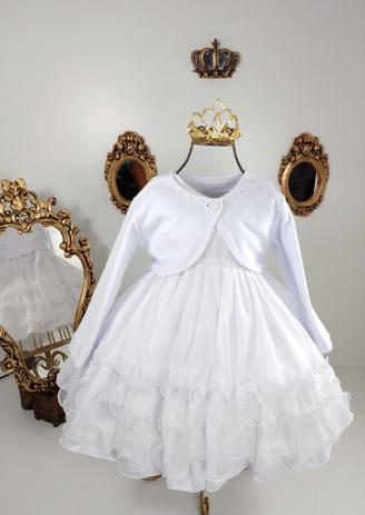 Vestido Infantil branco para batismo - Nelu Menor preço em Vestido Infantil branco para batismo - Nelu