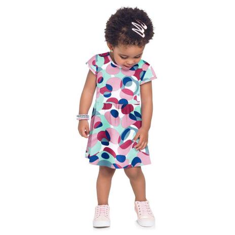 vestido infantil de malha estampada