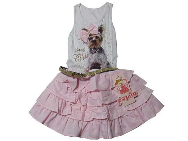 Vestido Infantil Cachorrinho Pupila-6 anos Menor preço em Vestido Infantil Cachorrinho Pupila-6 anos