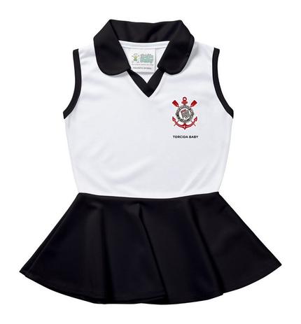 Vestido Infantil Corinthians Polo - Torcida Baby Menor preço em Vestido Infantil Corinthians Polo - Torcida Baby