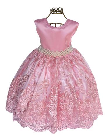 vestido de florista rosa bebe
