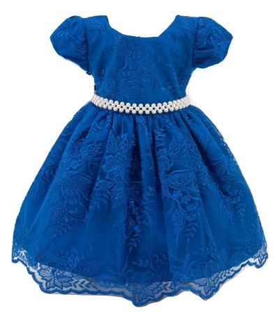 Vestido Infantil Festa Azul Royal Princesa Cinderela Aniversário Daminha Florista Realeza Luxo - Confecções Sapequinha