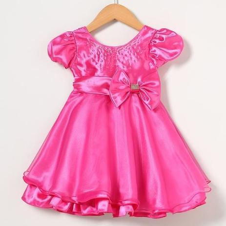 vestido de formatura infantil rosa pink