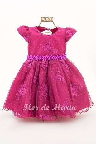 vestido de renda infantil rosa