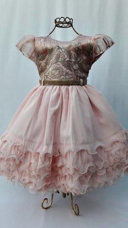 vestido infantil salmão