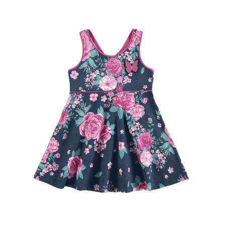 Vestido Infantil - Floral com Detalhe Borboleta - Kyly Menor preço em Vestido Infantil - Floral com Detalhe Borboleta - Kyly