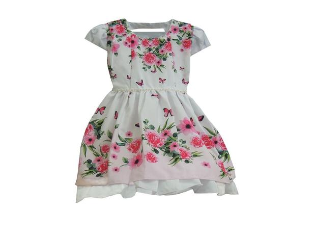 vestido infantil floral festa